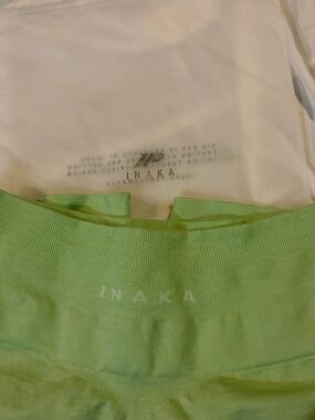 inaka power Green athletic biker shorts